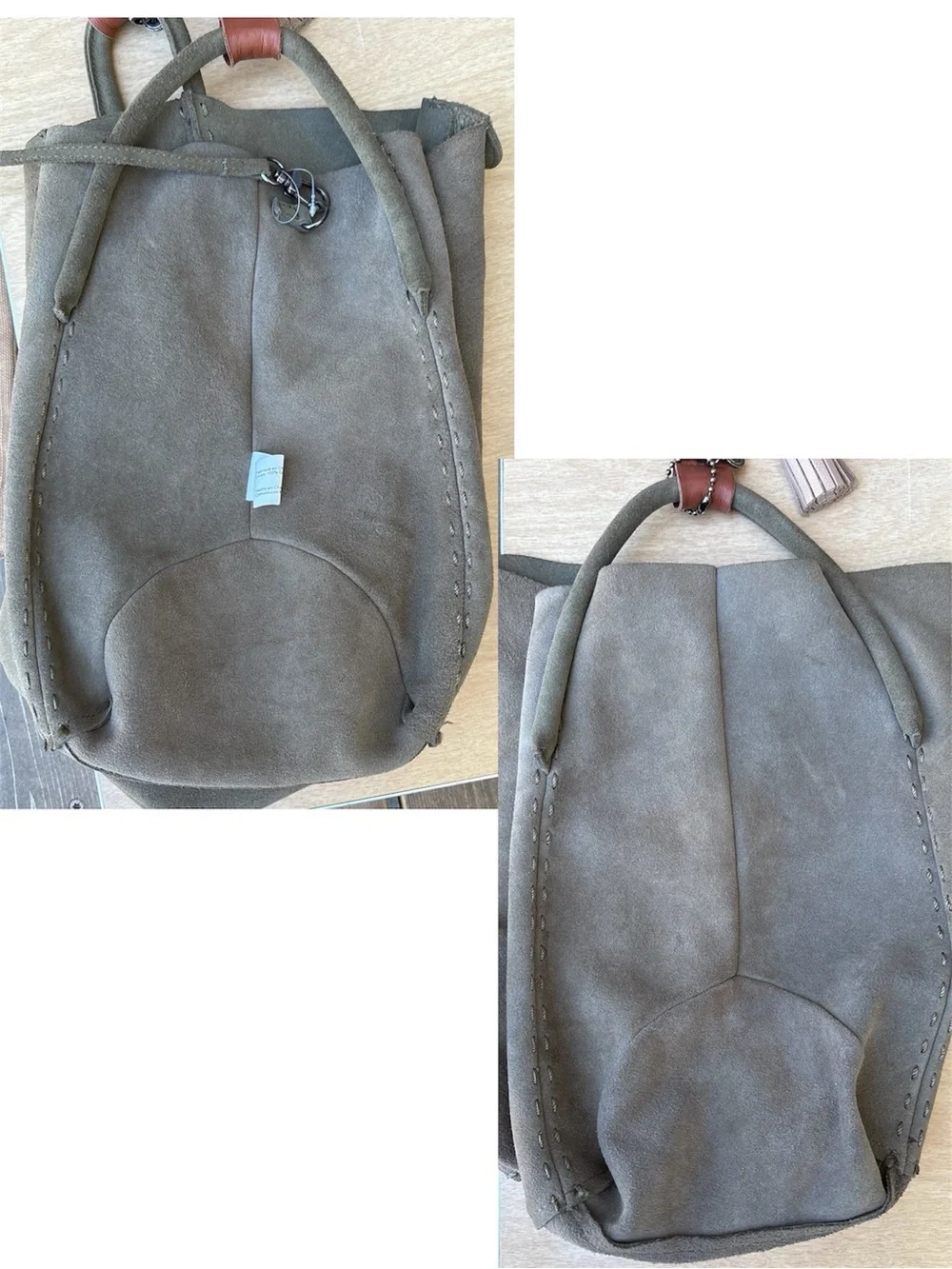 The Sak Los Feliz Moss Green Suede Leather Slouchie Hobo Bag - Picture 15 of 16